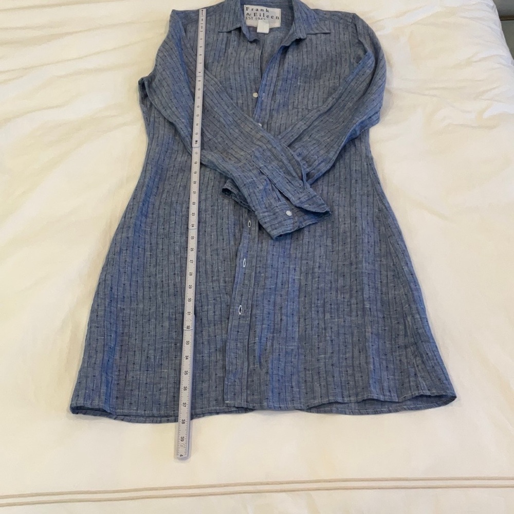 Frank & Eileen Blue Linen Button-Up Dress